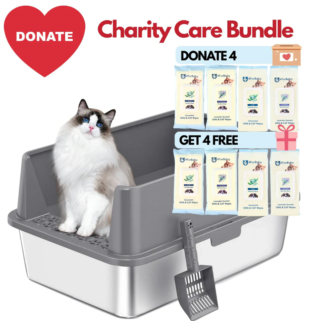 XXL Stainless Steel Cat Litter Box | High Sides, Low Entry | 304 Steel | Multi-Cat & Large Breeds