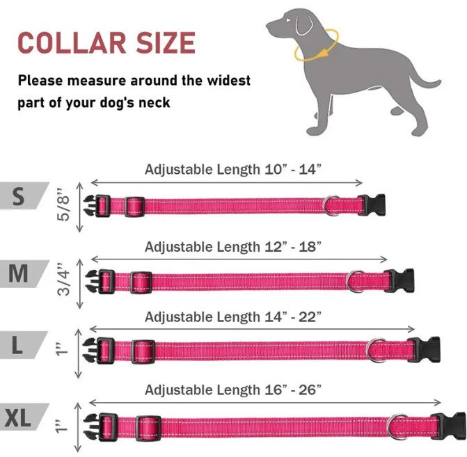 Adjustable Chest Strap Dog Harness | Reflective | Quick-Release | 15–25" | 4 Colors