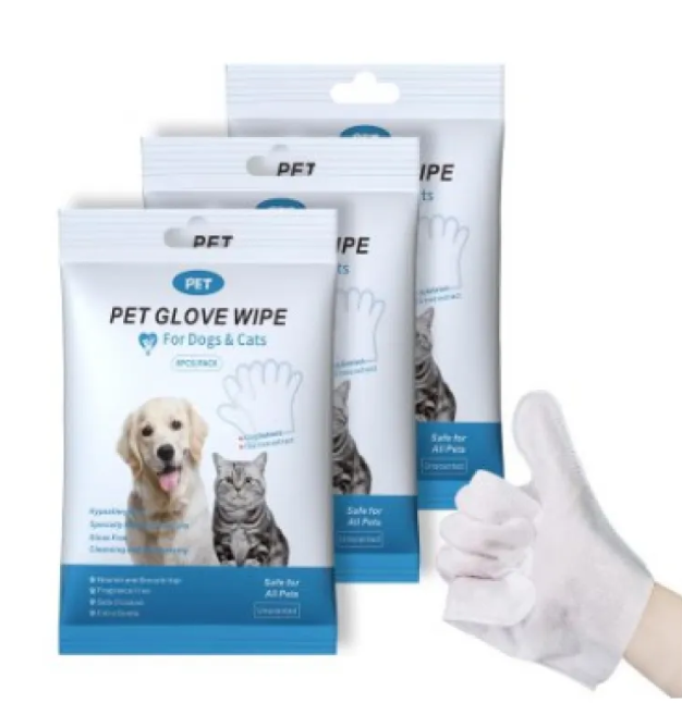 Pet Cleaning Gloves & Wipes for Dogs & Cats | Ear, Eye, Tooth, Paw & Body Care | 6 Options