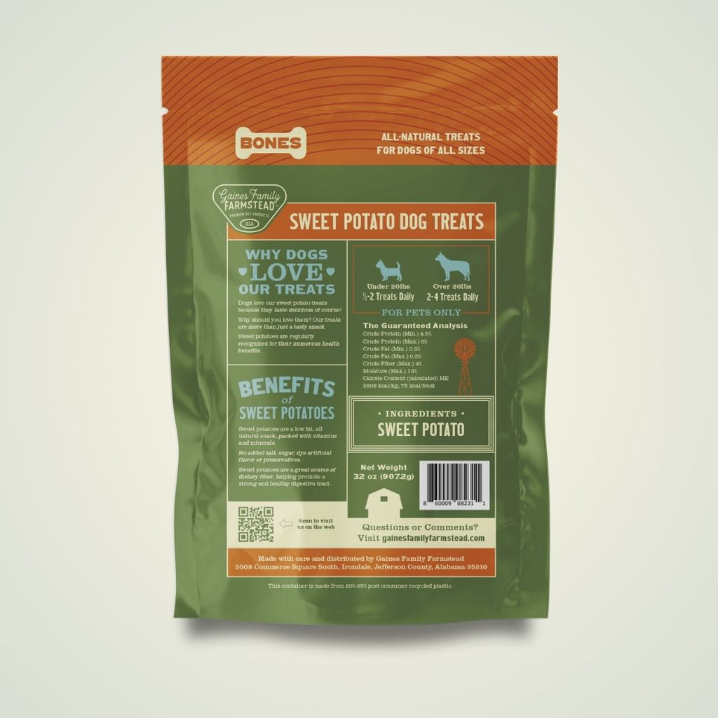 Sweet Potato Bone Dog Treat | Single Ingredient | 100% American-Grown