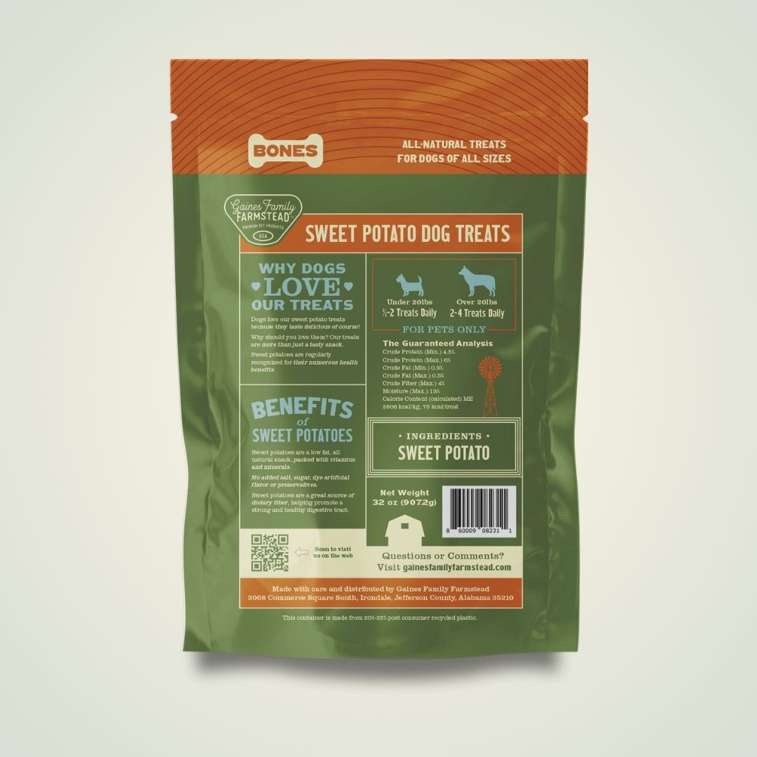 Sweet Potato Bone Dog Treat | Single Ingredient | 100% American-Grown