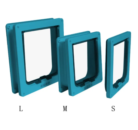 4-Way Lockable Pet Door Flap | Cats & Small Dogs | Anti-Draught | S, M & L | Pink & Black