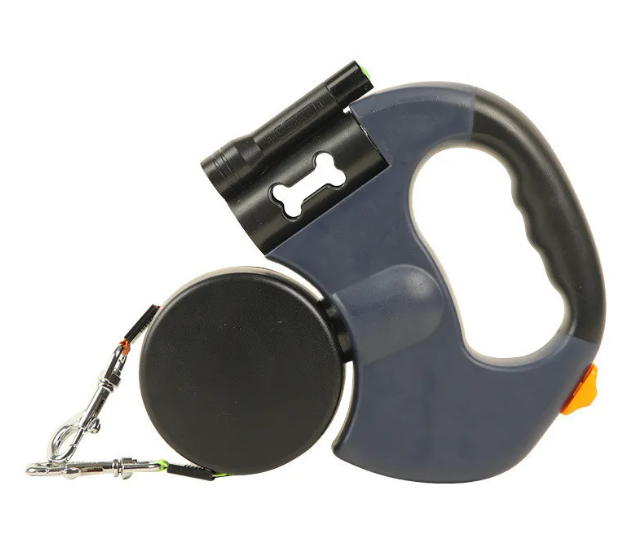 Double Retractable Dog Leash | Dual Independent Lines | 3 Meters Each | Black, Red & Gray