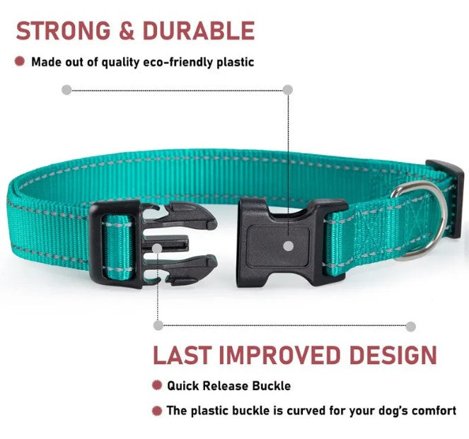 Adjustable Chest Strap Dog Harness | Reflective | Quick-Release | 15–25" | 4 Colors