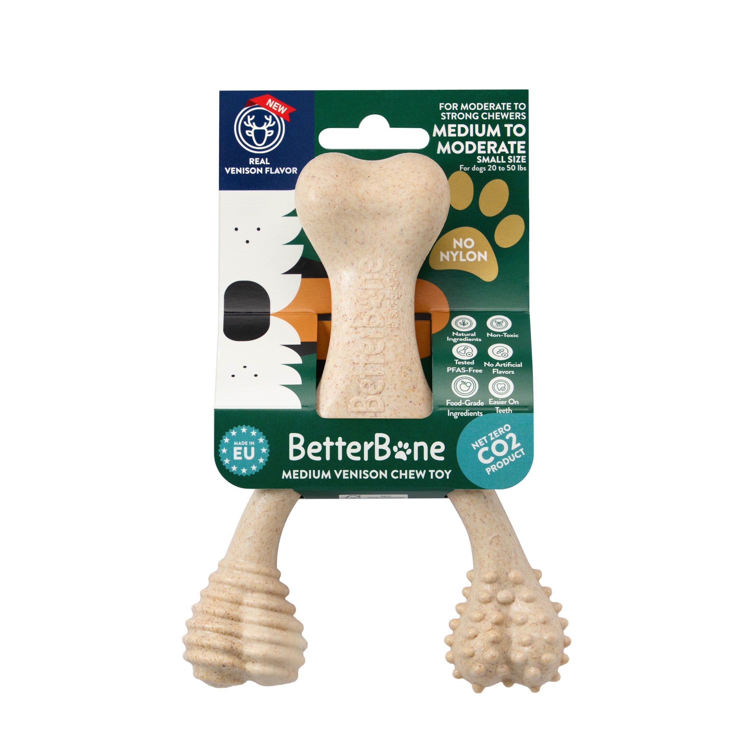 BetterBone MODERATE | Plant-Based Daily Chew Toy for Dogs | Non-Toxic, Hypoallergenic | 3 Sizes
