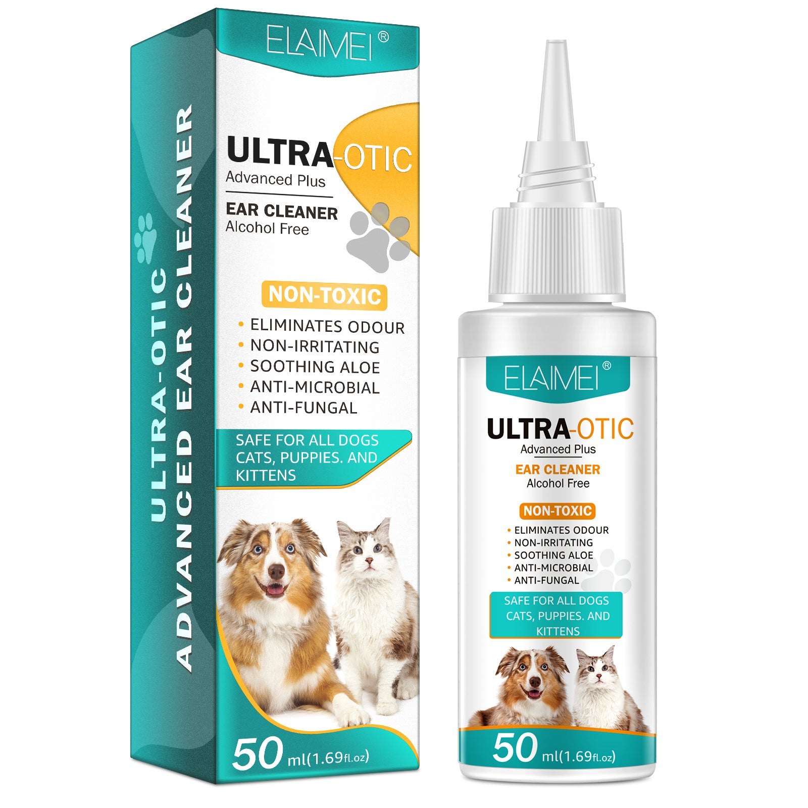 Gentle Pet Ear Cleaning Solution for Dogs & Cats | Removes Wax & Debris | Prevents Mites & Infections