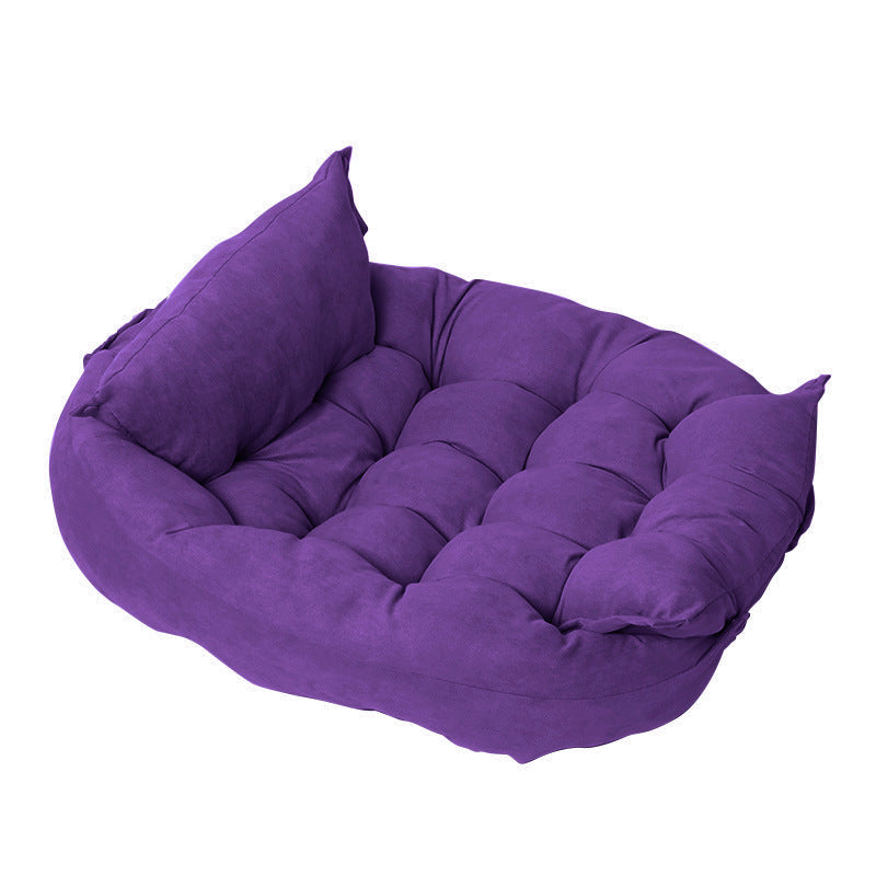 Luxury Velvet Folding Pet Cushion | Dogs & Cats | PP Cotton Fill | S–XL | 11 Colors