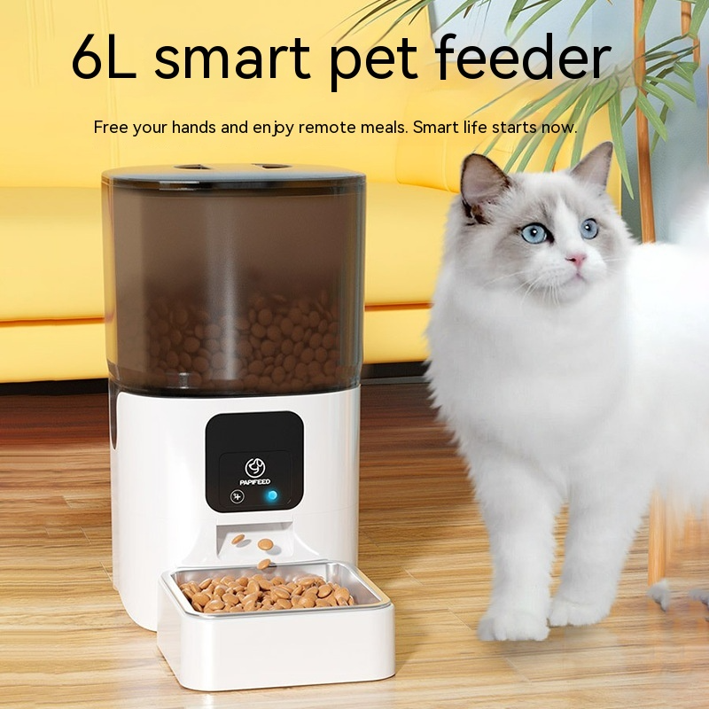 PAPIFEED 6L Smart Auto Pet Feeder | WiFi App Control | Voice Recording | Stainless Steel Bowl | Cats & Dogs