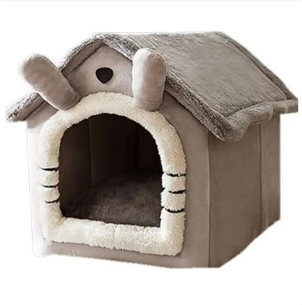 Cartoon House Pet Nest | Arctic Fleece & Plush | Removable Washable Cover | S–L | Cats & Small Dogs