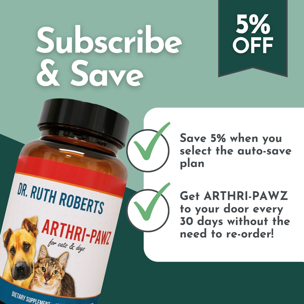 Arthri-Pawz Joint Support for Dogs & Cats | Glucosamine, MSM, Green-Lipped Mussel & Boswellia | 120 Capsules