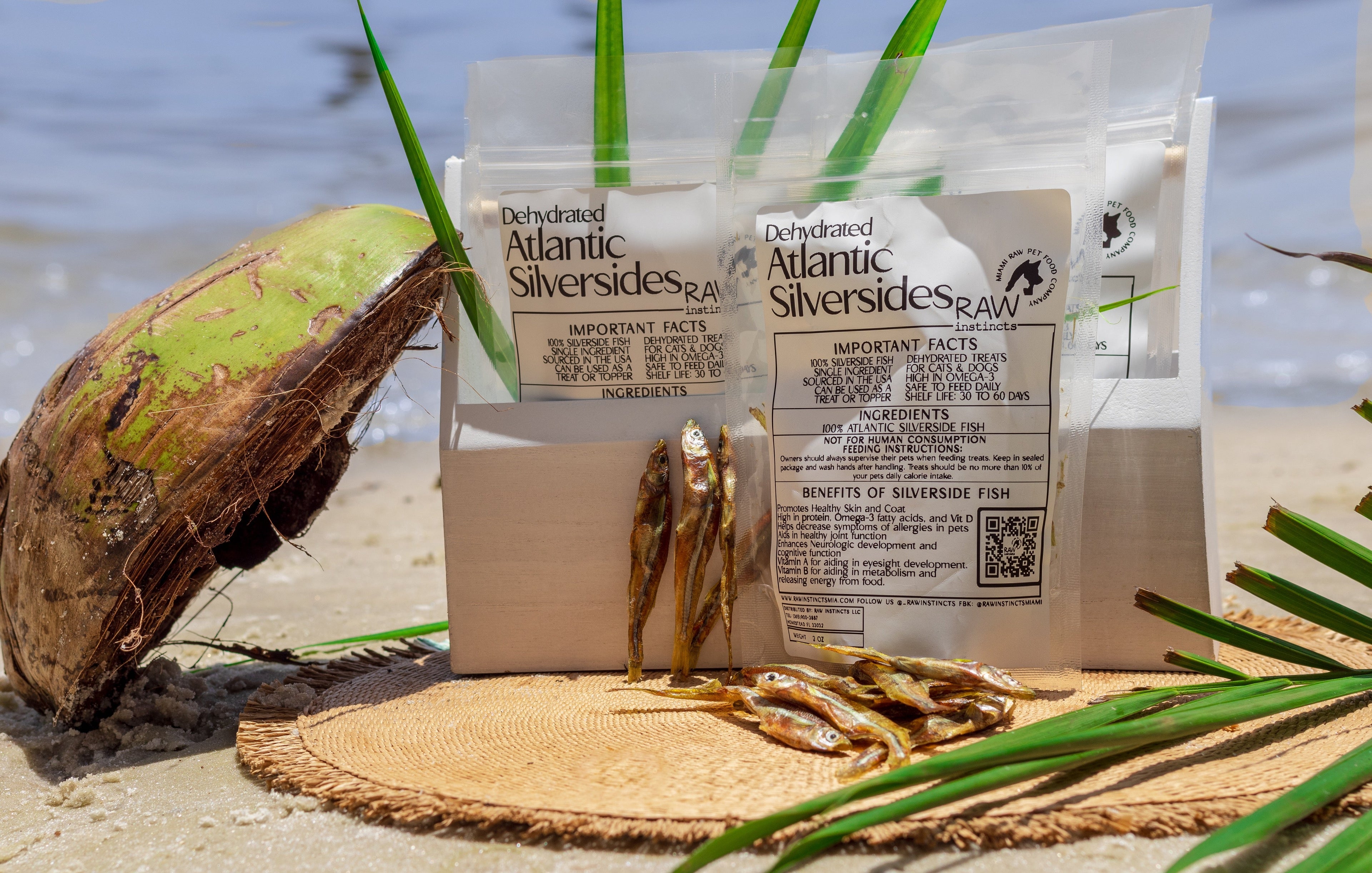 Dehydrated Atlantic Silverside Fish Treats | Single Ingredient | Wild-Caught Florida | Dogs & Cats