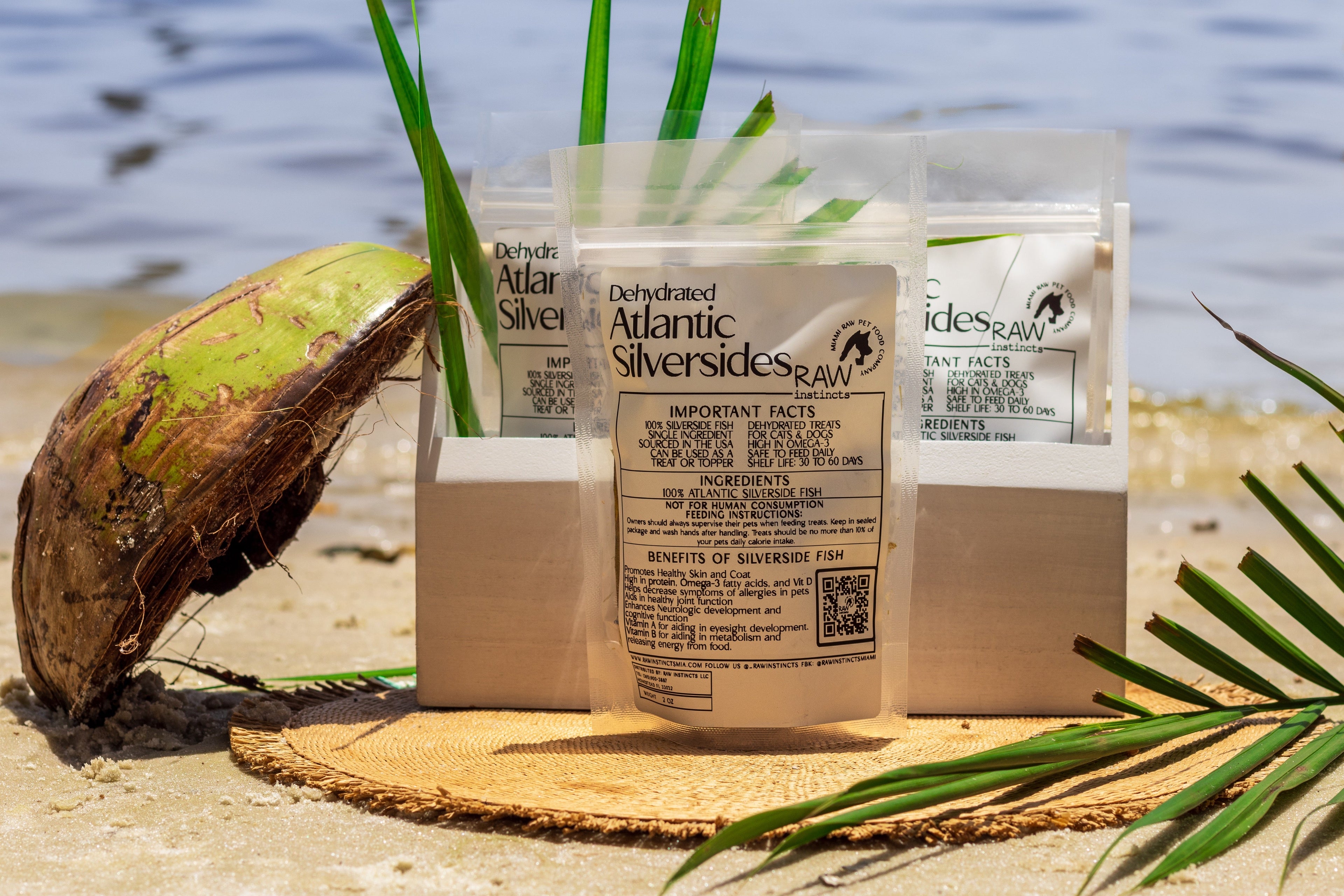 Dehydrated Atlantic Silverside Fish Treats | Single Ingredient | Wild-Caught Florida | Dogs & Cats