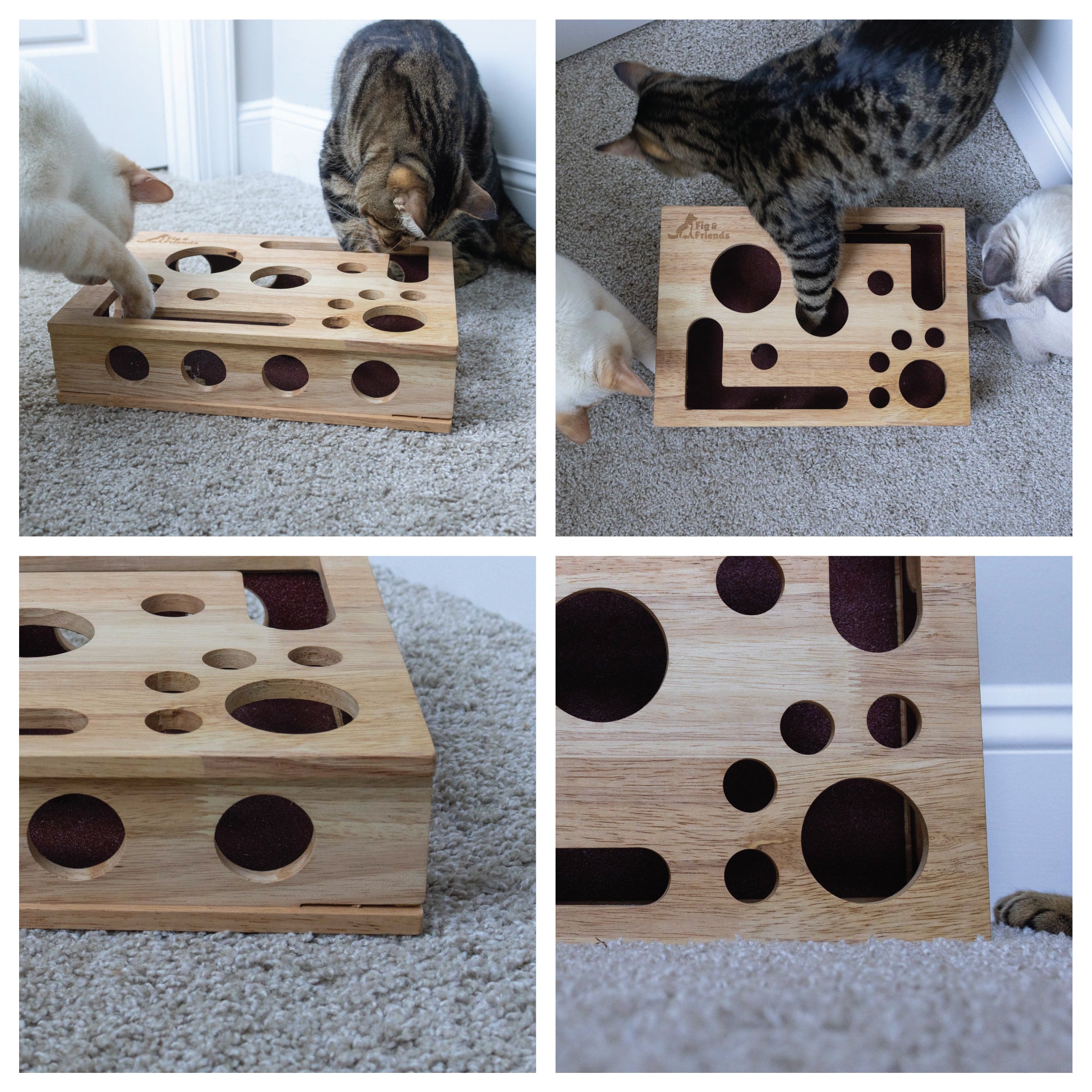 Original Cat Nail File Enrichment Box | Cat-Safe Oak Wood | Patented | Nail Care Through Play