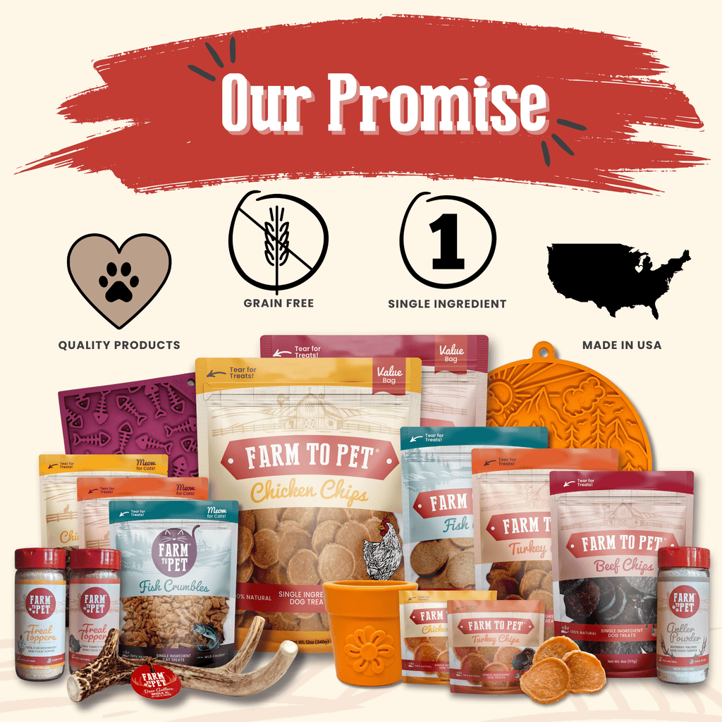 Farm to Pet Chicken Chips Dog Treats | Single Ingredient | Human-Grade | Made in USA