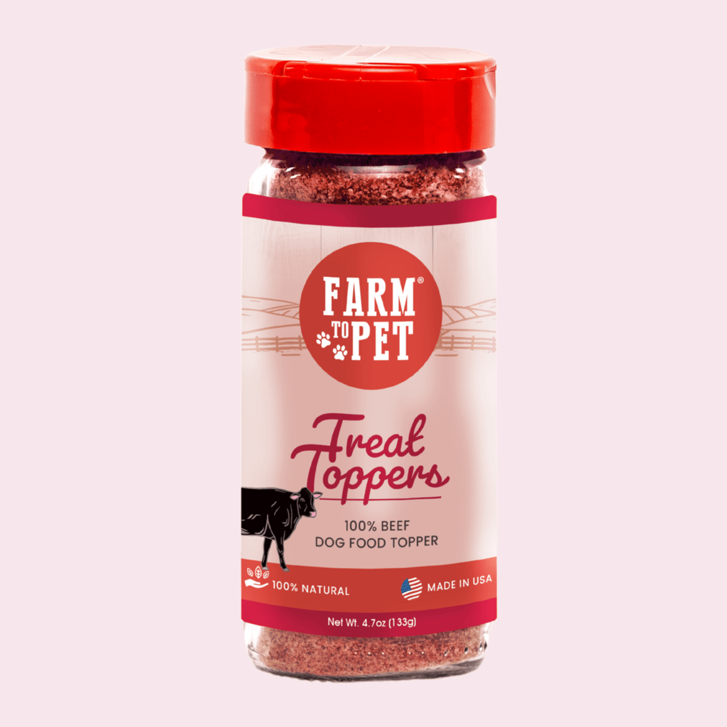 Farm to Pet Beef Treat Topper | Single Ingredient | Dog & Cat Food Topper | Made in USA
