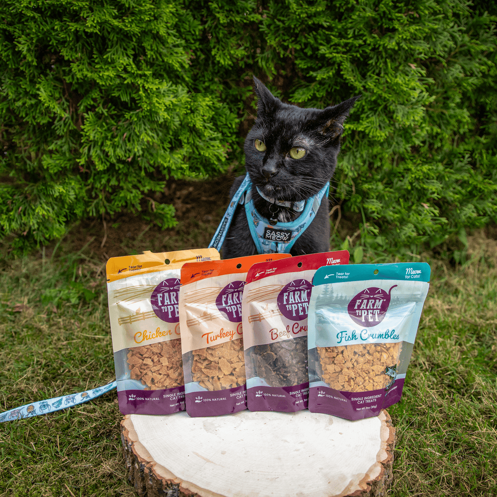 Farm to Pet Fish Crumbles Cat Treats | Wild-Caught Lake Erie Walleye | Single Ingredient | Made in USA
