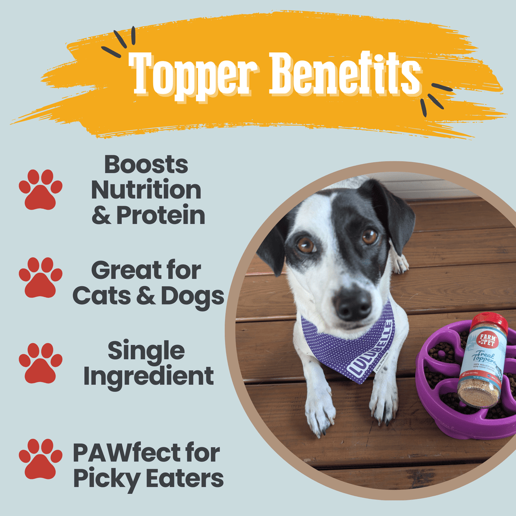 Farm to Pet Fish Treat Topper | Wild-Caught Lake Erie Walleye | Dog & Cat Food Topper | Made in USA