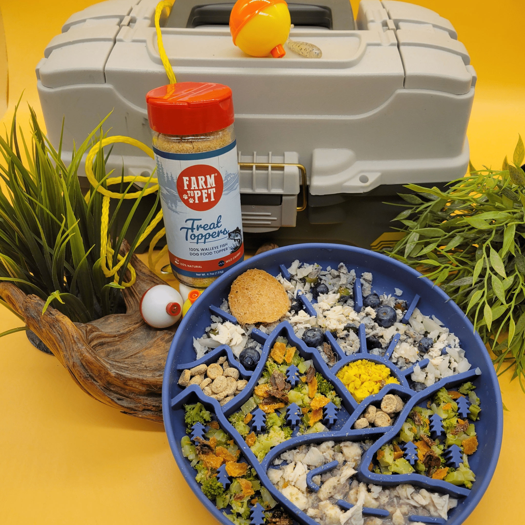 Farm to Pet Fish Treat Topper | Wild-Caught Lake Erie Walleye | Dog & Cat Food Topper | Made in USA