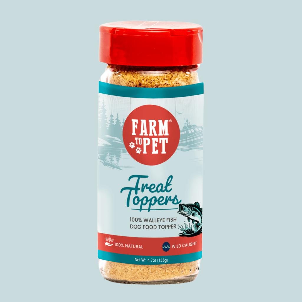 Farm to Pet Fish Treat Topper | Wild-Caught Lake Erie Walleye | Dog & Cat Food Topper | Made in USA