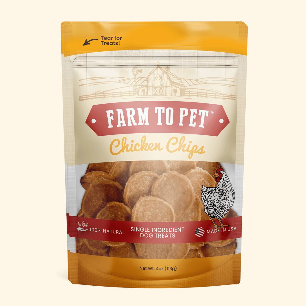 Farm to Pet Chicken Chips Dog Treats | Single Ingredient | Human-Grade | Made in USA