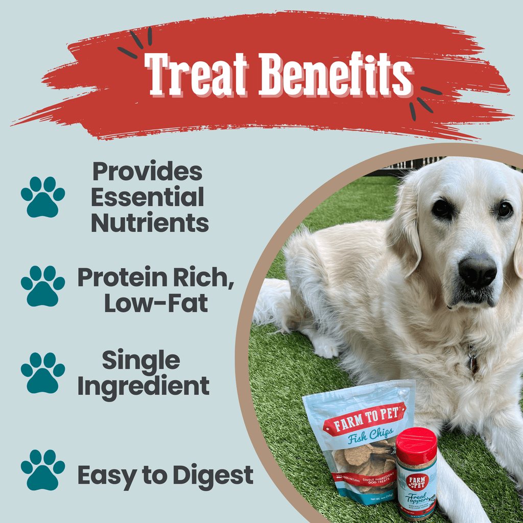 Farm to Pet Fish Chips | Wild-Caught Lake Erie Walleye | Single Ingredient Dog & Cat Treat