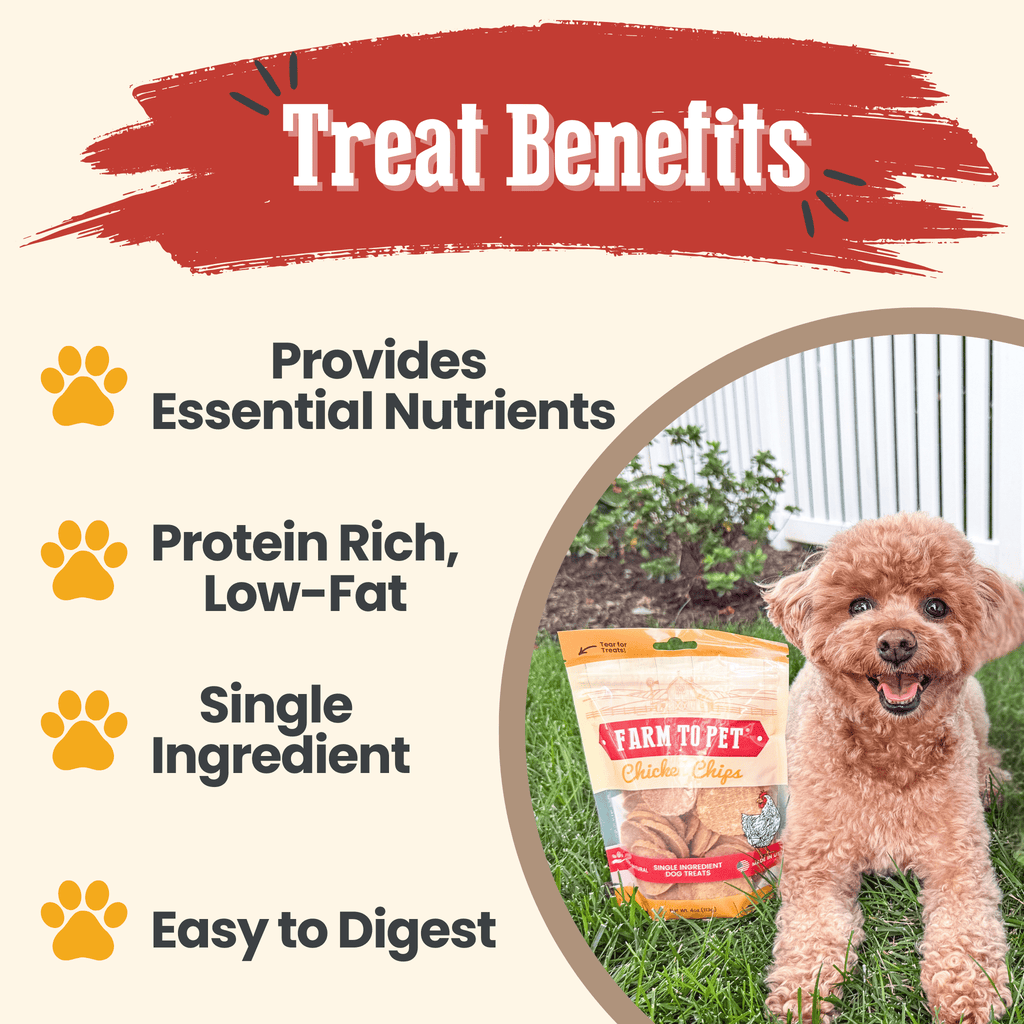 Farm to Pet Chicken Chips Dog Treats | Single Ingredient | Human-Grade | Made in USA