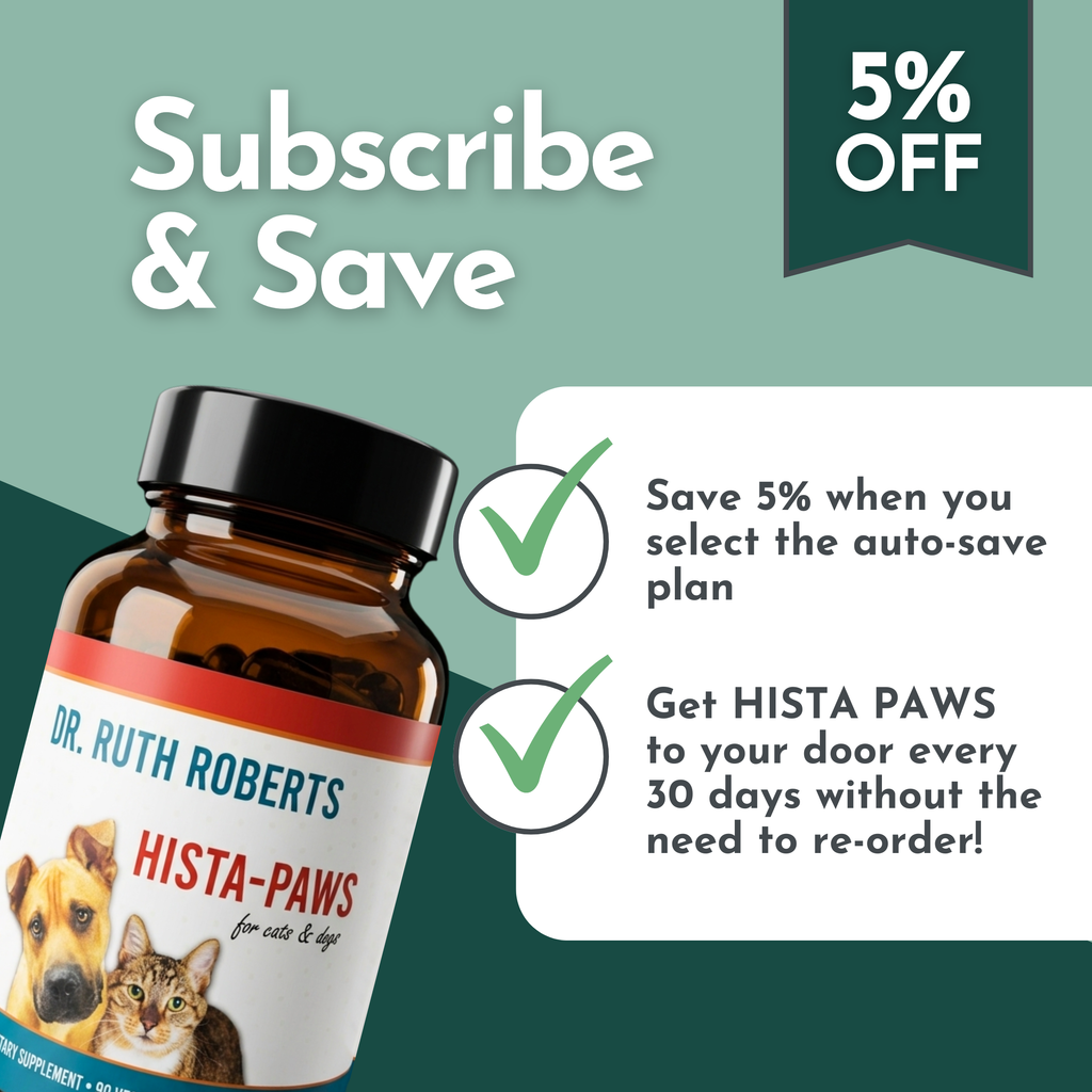 Hista Paws Herbal Allergy Support for Dogs & Cats | Quercetin & Nettle Extract | Plant-Based Capsules