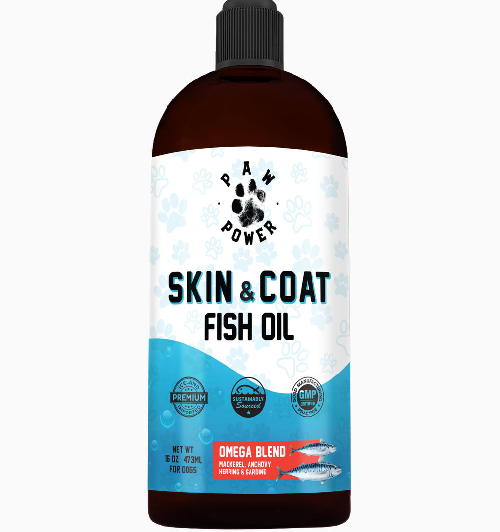 Human-Grade Omega-3 Fish Oil for Dogs & Cats | 16oz Pump | EPA & DHA | Made in USA | Skin & Coat