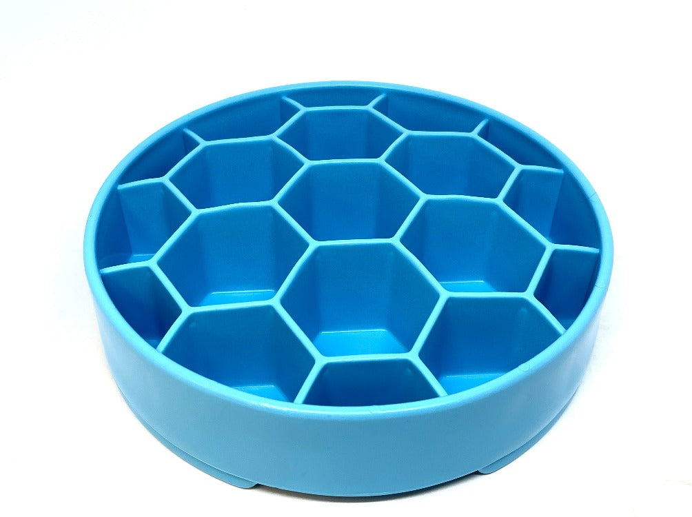 Turn mealtime into enrichment time. The Honeycomb eBowl slows eating by up to 10x, reduces anxiety, and engages foraging instincts. Vet-recommended, dishwasher safe, made in the USA.