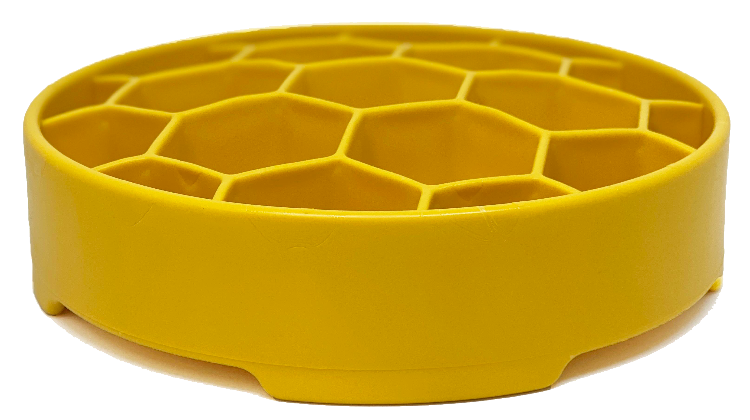 Turn mealtime into enrichment time. The Honeycomb eBowl slows eating by up to 10x, reduces anxiety, and engages foraging instincts. Vet-recommended, dishwasher safe, made in the USA.