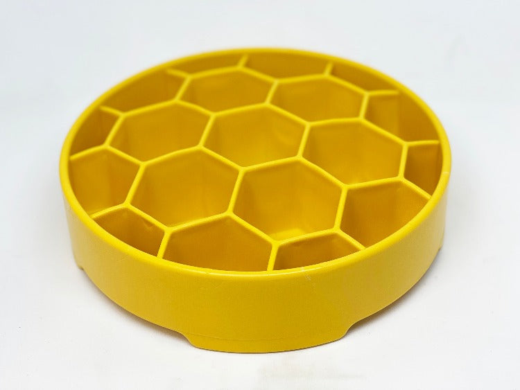 Turn mealtime into enrichment time. The Honeycomb eBowl slows eating by up to 10x, reduces anxiety, and engages foraging instincts. Vet-recommended, dishwasher safe, made in the USA.