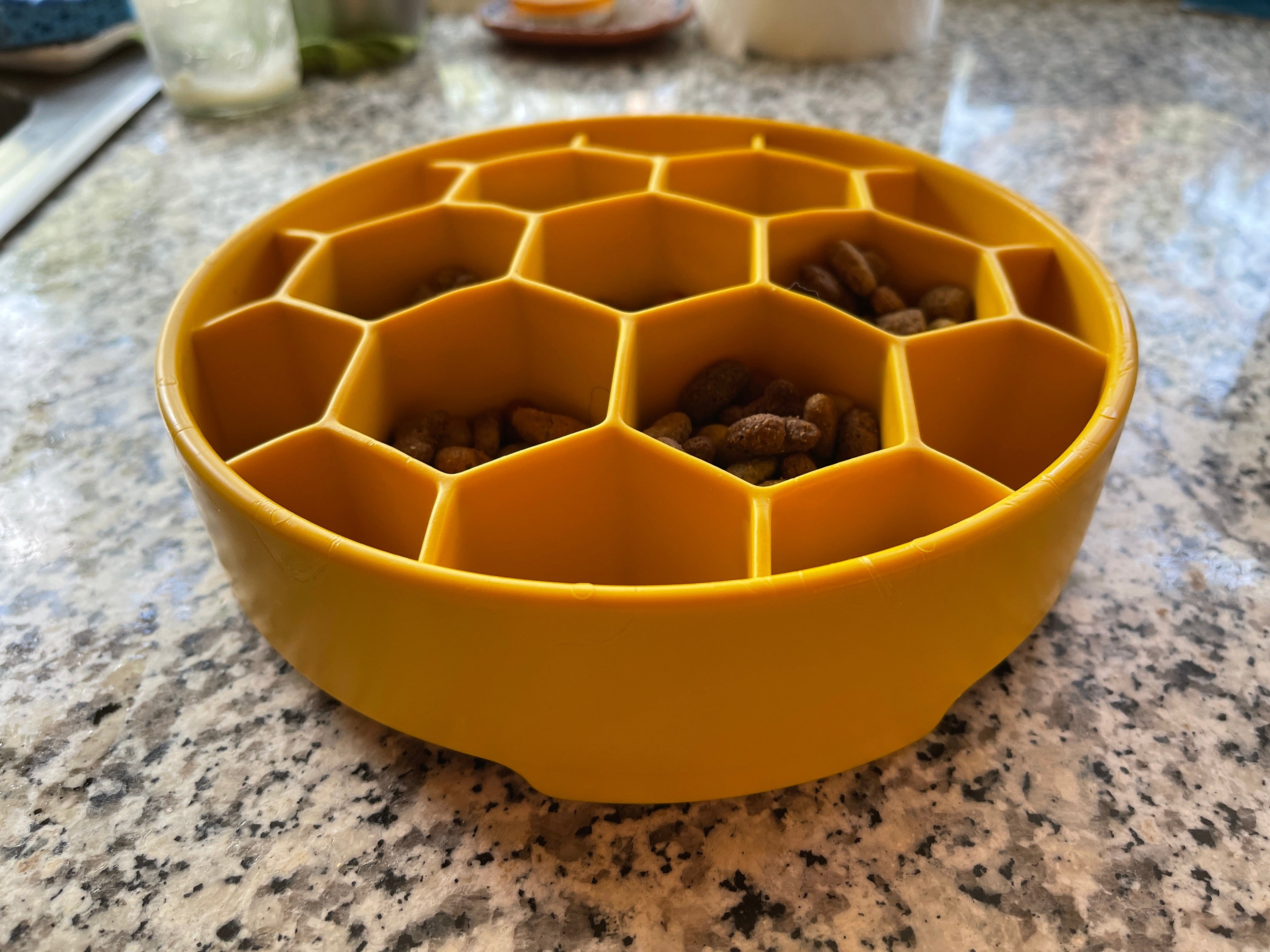 Turn mealtime into enrichment time. The Honeycomb eBowl slows eating by up to 10x, reduces anxiety, and engages foraging instincts. Vet-recommended, dishwasher safe, made in the USA.