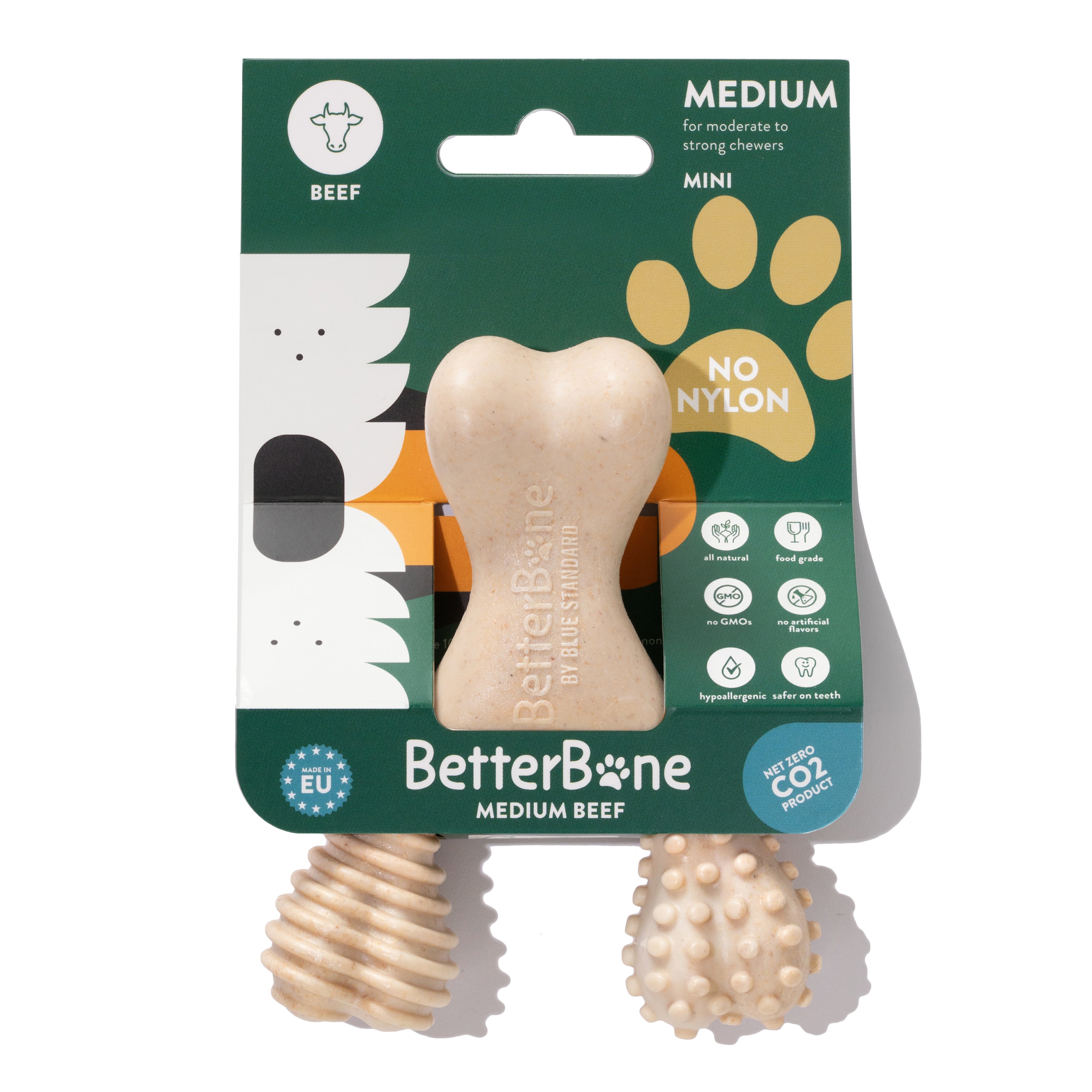 BetterBone MODERATE | Plant-Based Daily Chew Toy for Dogs | Non-Toxic, Hypoallergenic | 3 Sizes