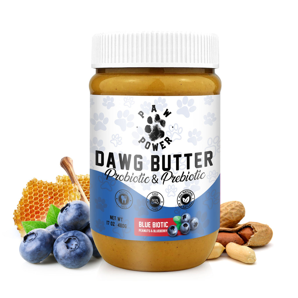 Blue Biotic Dawg Butter | Probiotic Peanut Butter for Dogs | 6 Probiotic Strains + Prebiotics | Xylitol-Free
