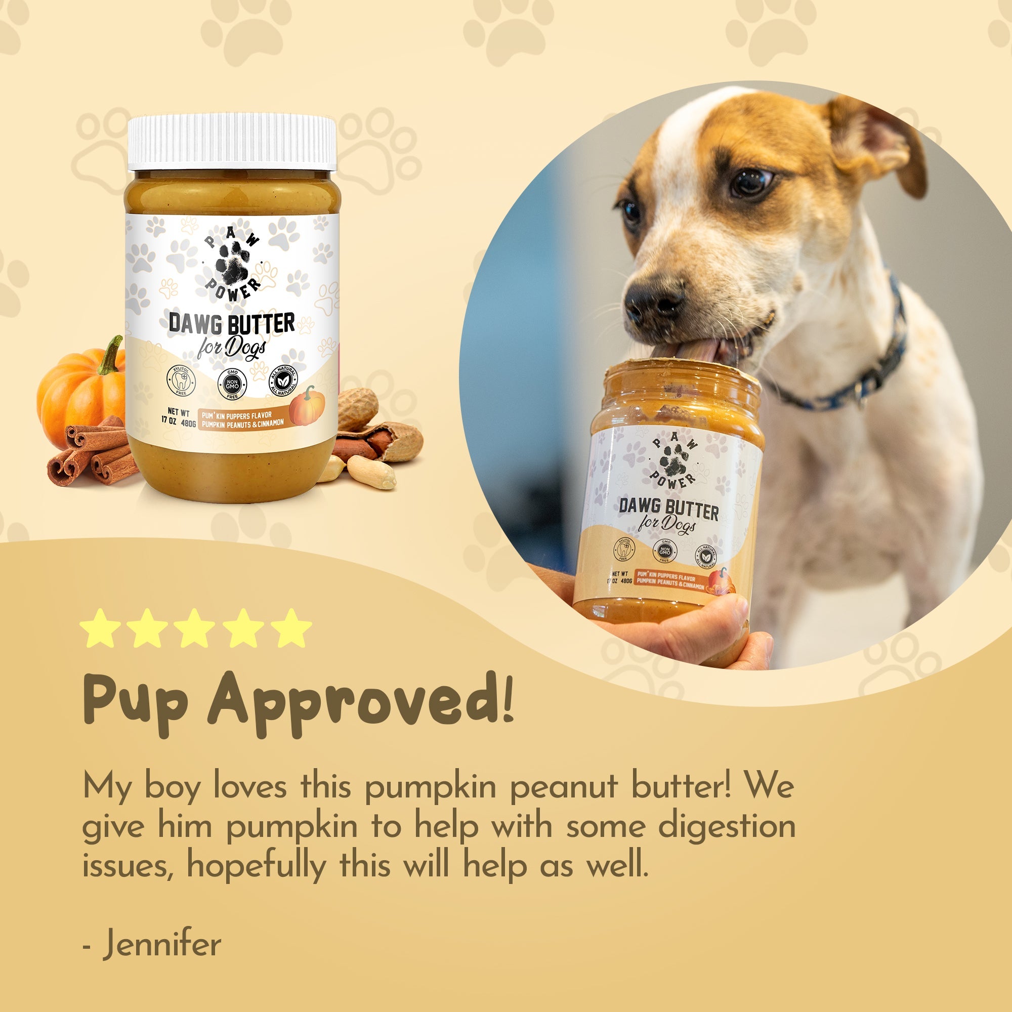 Award-Winning Pumpkin Peanut Butter Dog Treat | Xylitol-Free | Non-GMO | Supports Rescue Dogs