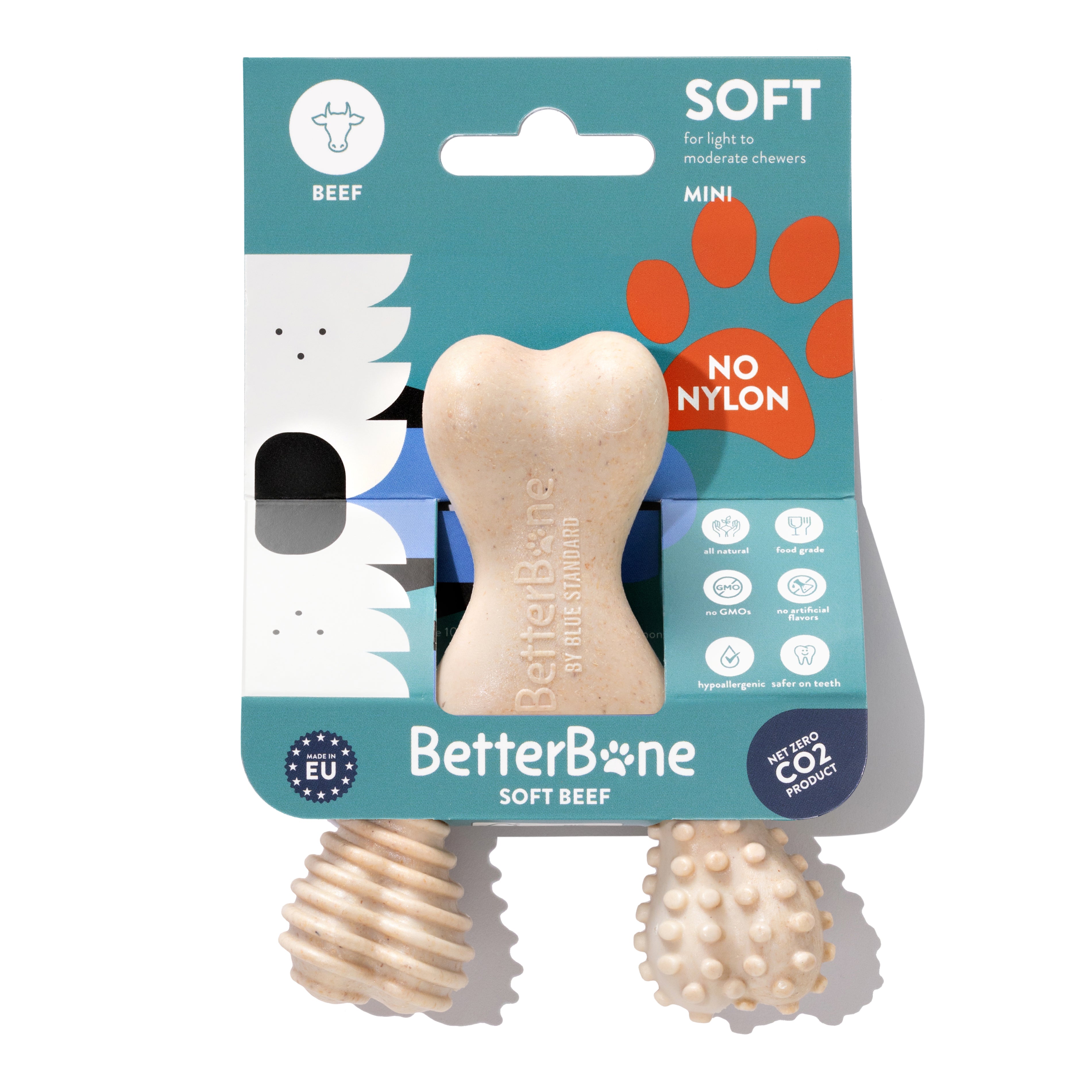 BetterBone SOFT | Plant-Based Gentle Chew Toy for Puppies & Senior Dogs | Non-Toxic | 3 Sizes