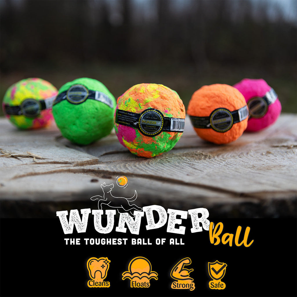 WUNDERball | Award-Winning Natural Rubber Fetch Toy | Floats, Cleans Teeth, 4 Sizes