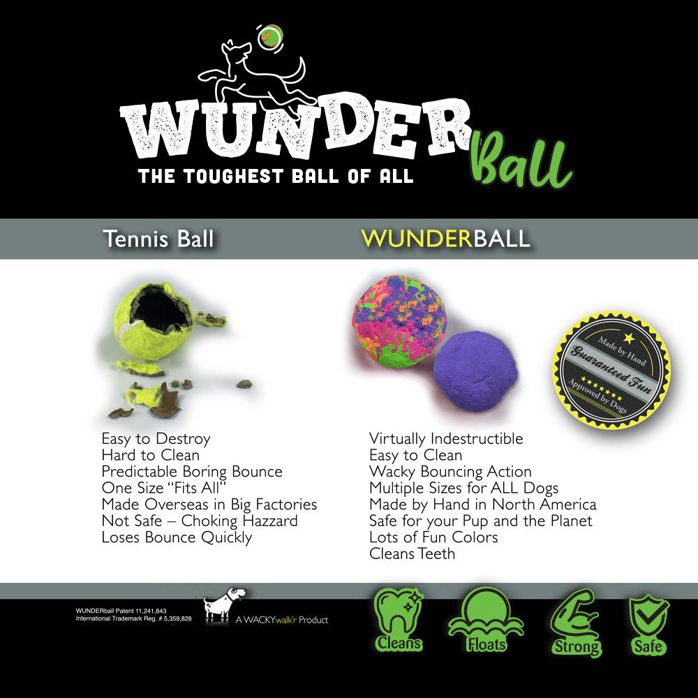 WUNDERball | Award-Winning Natural Rubber Fetch Toy | Floats, Cleans Teeth, 4 Sizes