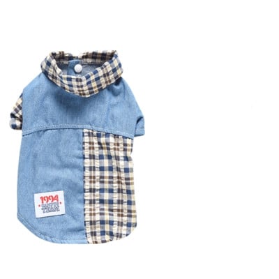 Summer Plaid Cotton Shirt for Small Dogs | Bichon & Poodle | Red & Blue