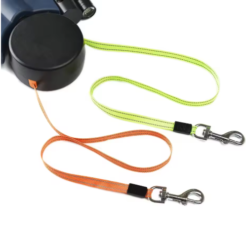 Double Retractable Dog Leash | Dual Independent Lines | 3 Meters Each | Black, Red & Gray
