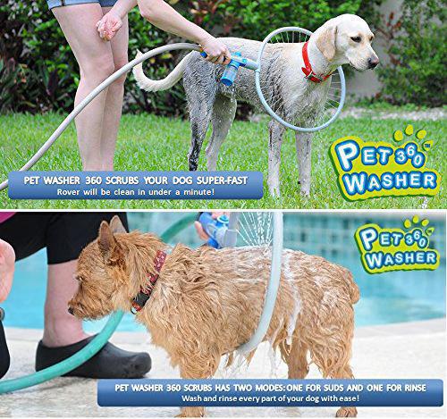 Dog Wash Ring | 360° Hose Spray Ring for Easy Bath Time | 40cm | Outdoor Pet Shower Tool
