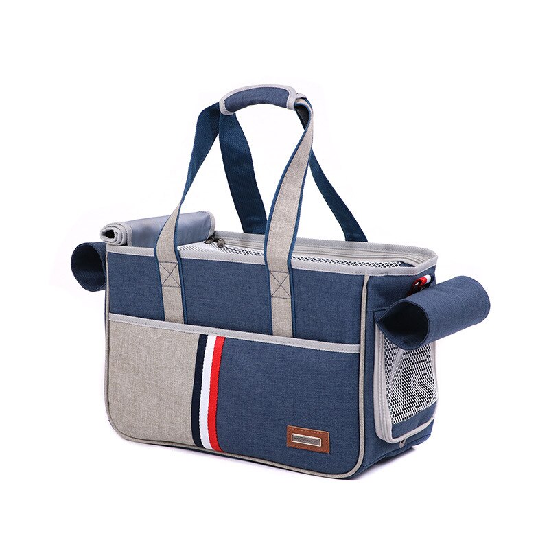 Breathable Oxford Pet Backpack Carrier | Dogs & Cats | S & L | Navy Blue & Black