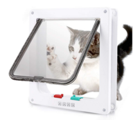 4-Way Lockable Pet Door Flap | Cats & Small Dogs | Anti-Draught | S, M & L | Pink & Black