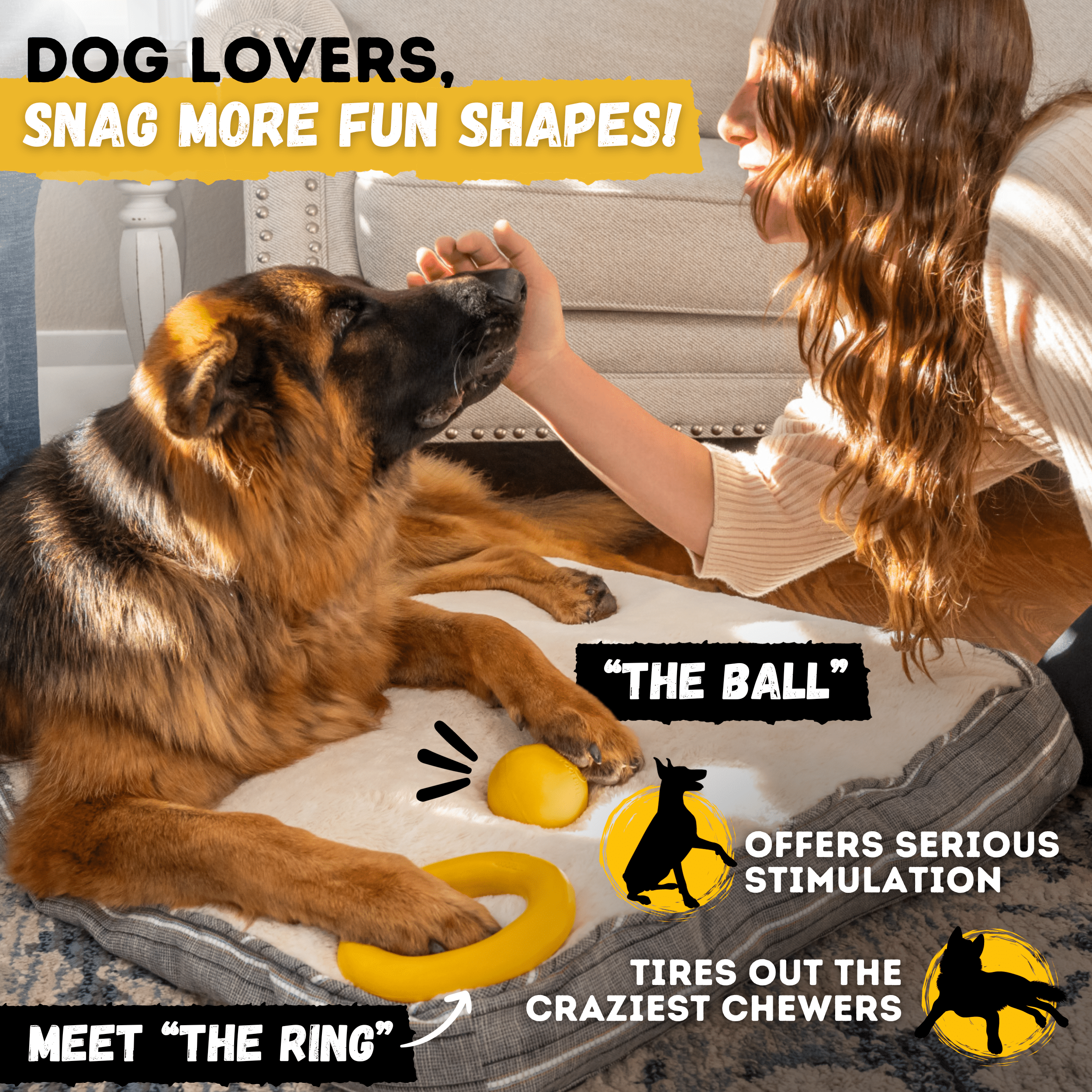 WOOFBITE Disc Dog Toy | Industrial-Strength Rubber Frisbee | Lifetime Guarantee | Large Dogs