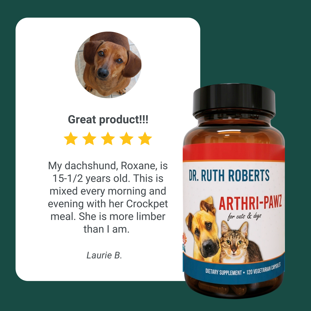 Arthri-Pawz Joint Support for Dogs & Cats | Glucosamine, MSM, Green-Lipped Mussel & Boswellia | 120 Capsules