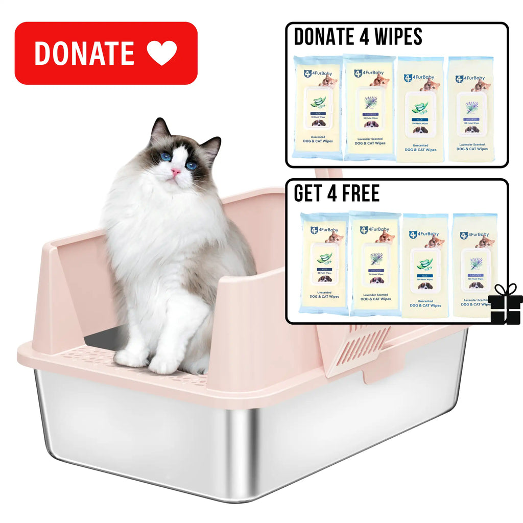 XXL Stainless Steel Cat Litter Box | High Sides, Low Entry | 304 Steel | Multi-Cat & Large Breeds