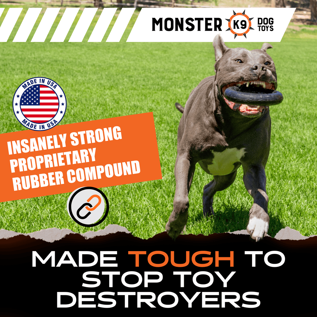 Monster K9 Diamond Ring Dog Toy | Military-Grade Rubber | Made in USA | Lifetime Guarantee