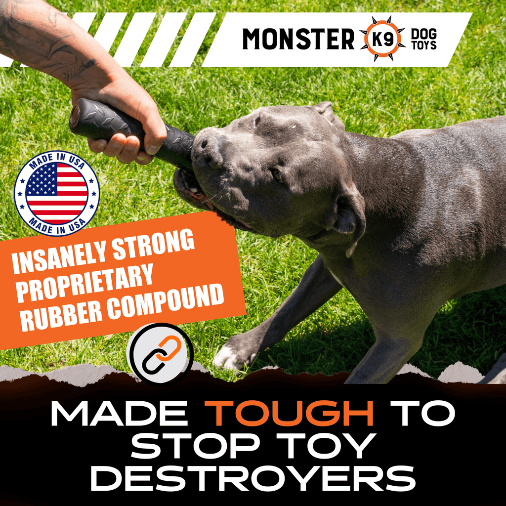 Monster K9 Dog Toy | Military-Grade Natural Rubber | Made in USA | Lifetime Guarantee