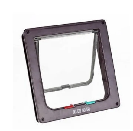 4-Way Lockable Pet Door Flap | Cats & Small Dogs | Anti-Draught | S, M & L | Pink & Black
