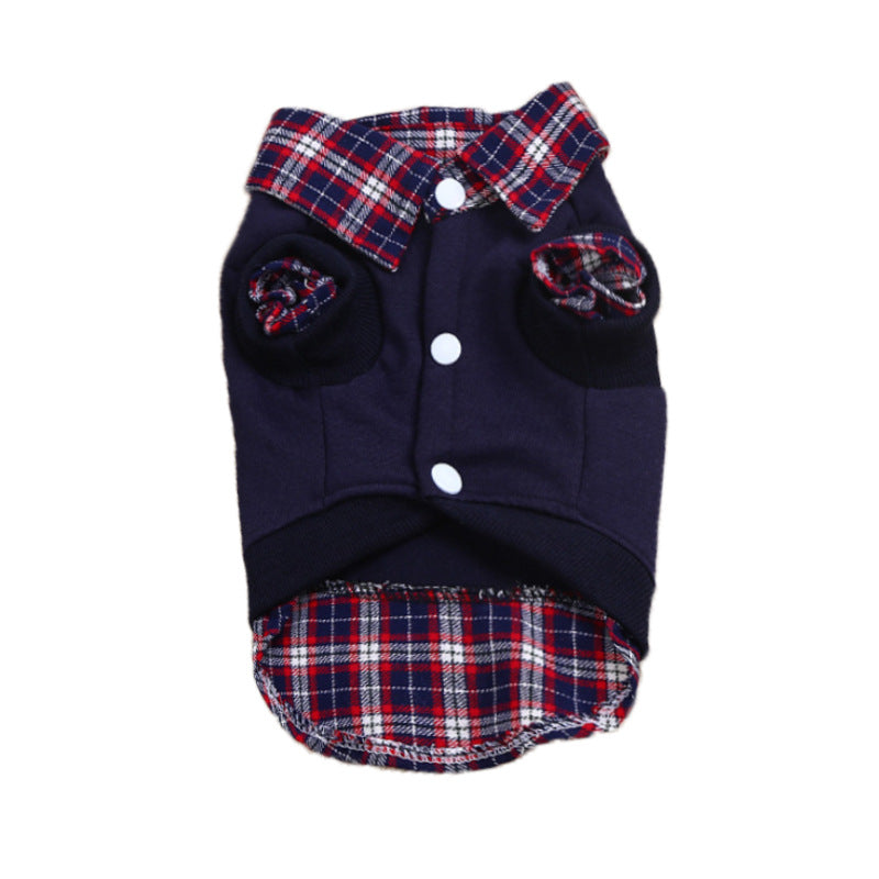 Cashmere-Blend Hoodie Coat for Small Dogs | Pomeranian | Navy & Gray